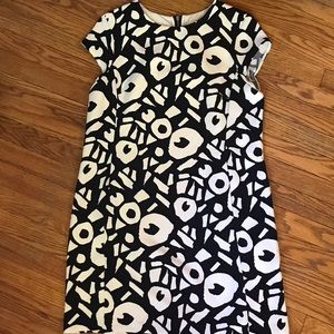 LOFT size 12P black and white dress